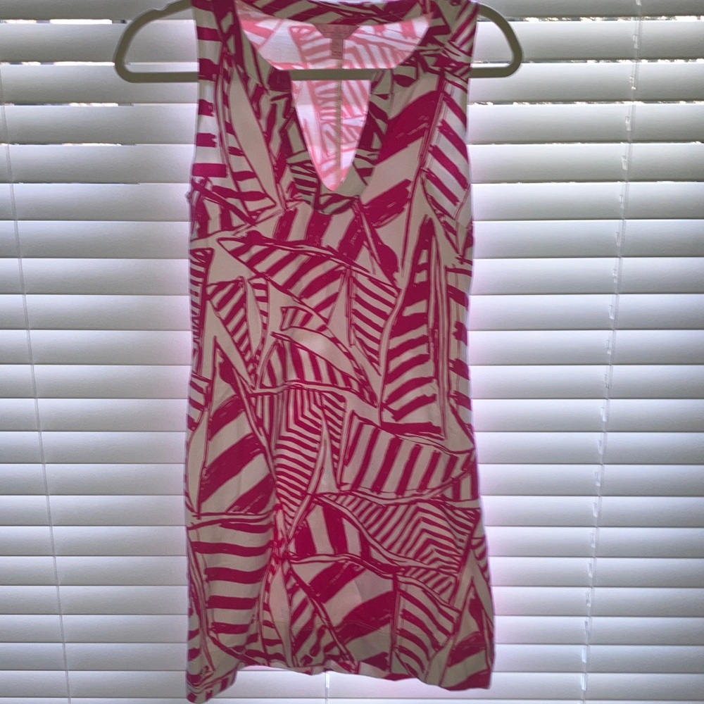 Lilly Pulitzer Pink and White Printed Midi Dress